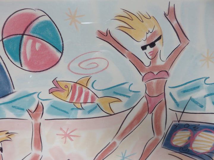 Retro Pop Art Beach Poster