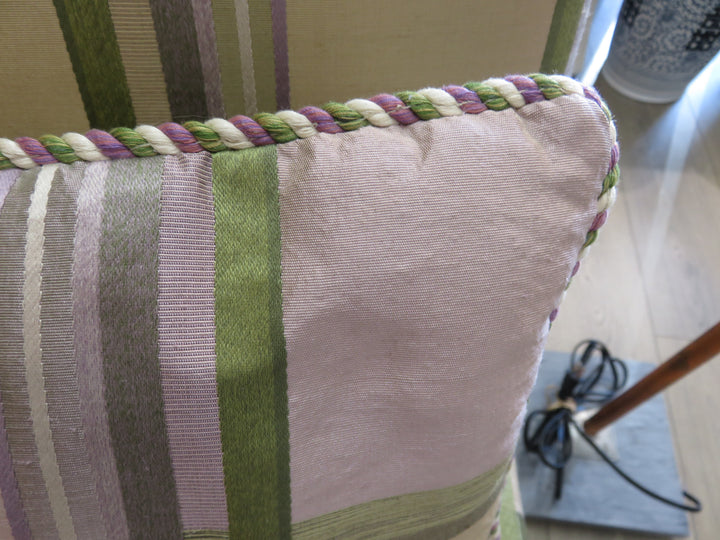 Plaid Upholstered Slipper Chair