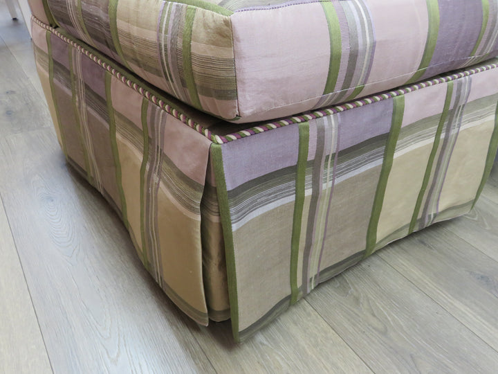 Plaid Upholstered Slipper Chair