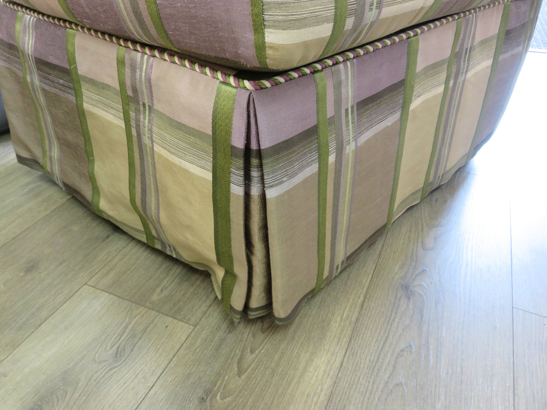 Plaid Upholstered Slipper Chair