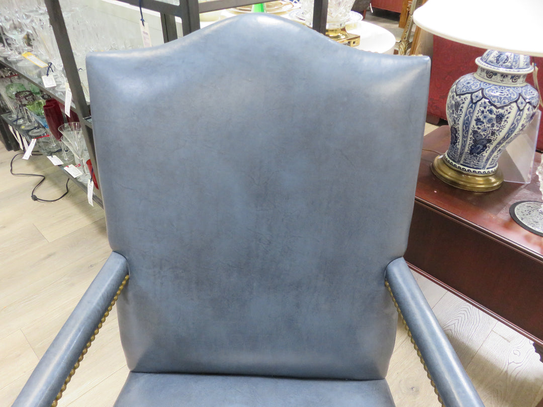 Blue Leather Arm Chair