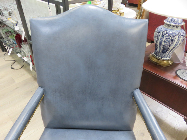 Blue Leather Arm Chair