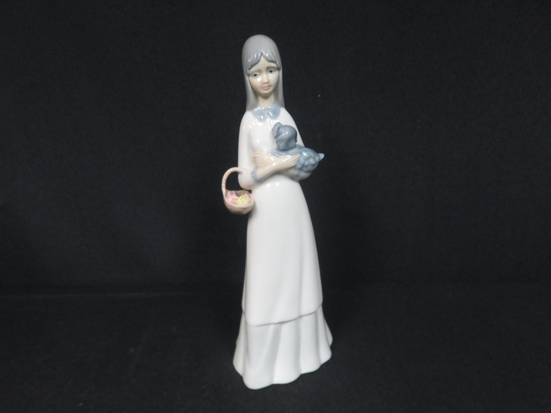 Girl with Dog Figurine