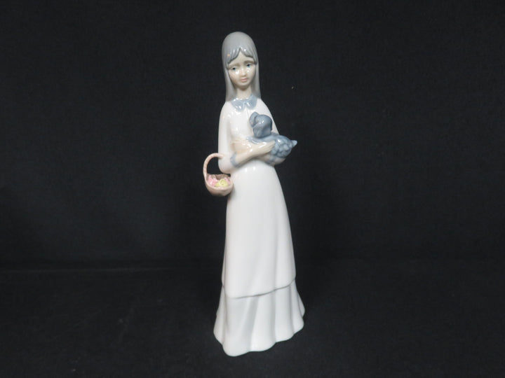 Girl with Dog Figurine