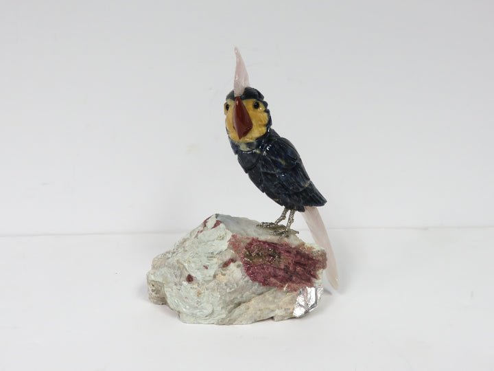 Cockatoo Mounted on Quartz