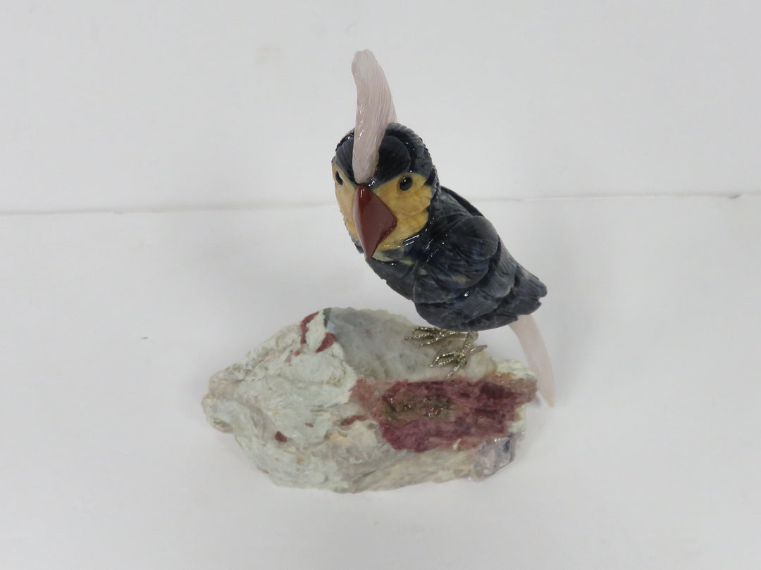Cockatoo Mounted on Quartz