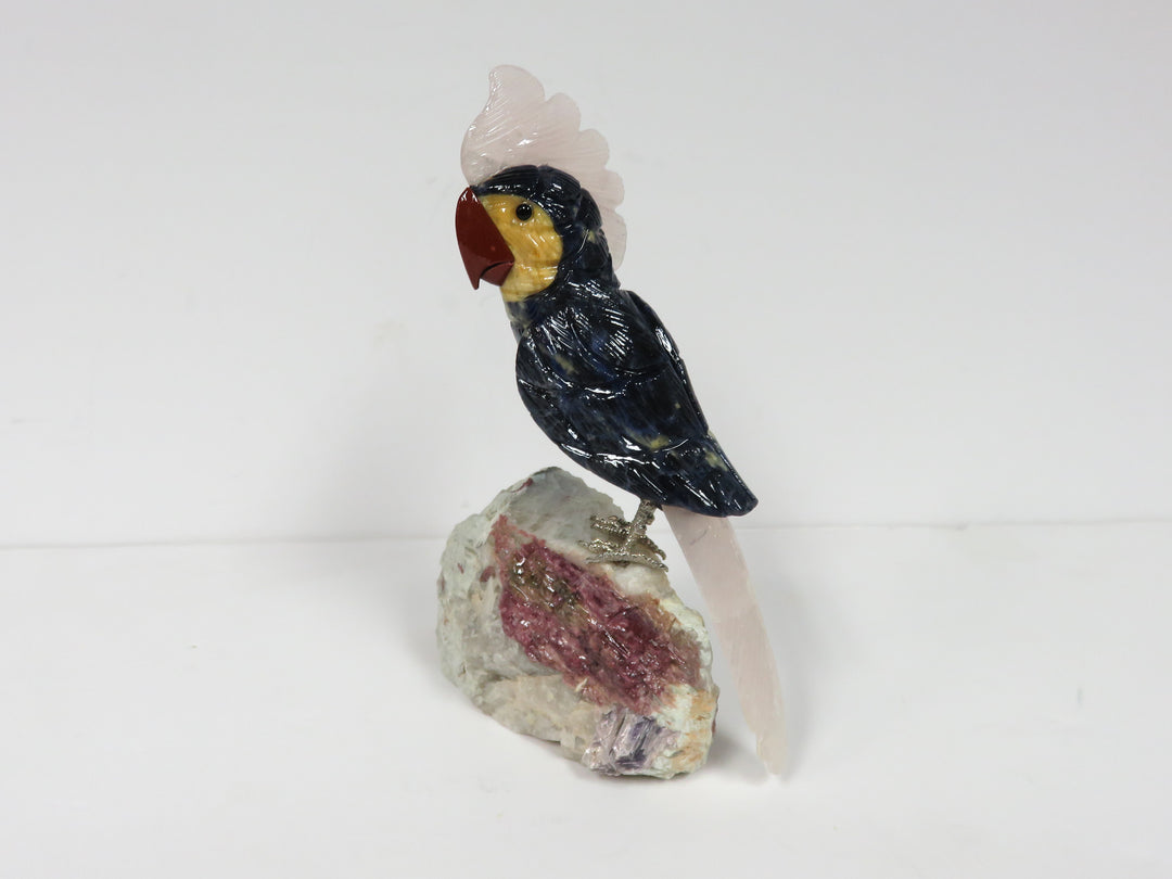 Cockatoo Mounted on Quartz
