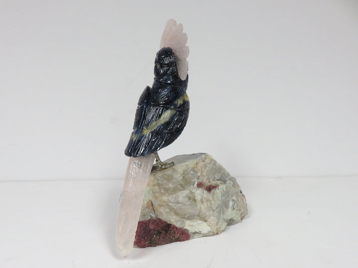 Cockatoo Mounted on Quartz