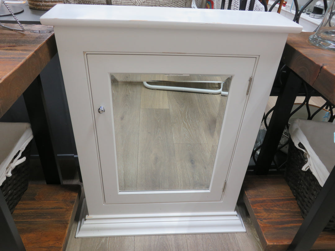 Shallow White Mirrored Cabinet