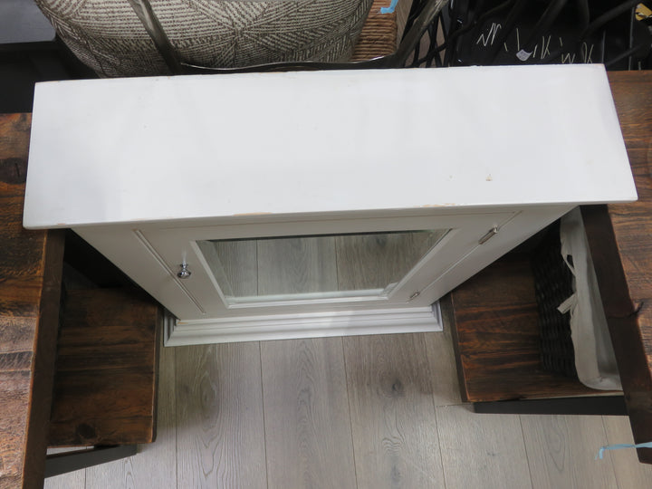 Shallow White Mirrored Cabinet