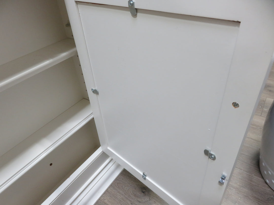 Shallow White Mirrored Cabinet