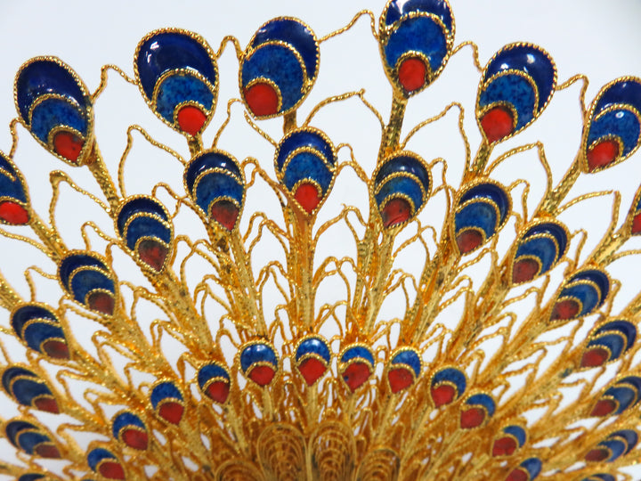 Cloisonné Peacock Figurine