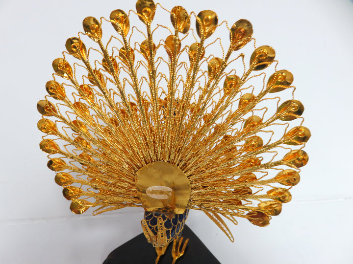 Cloisonné Peacock Figurine
