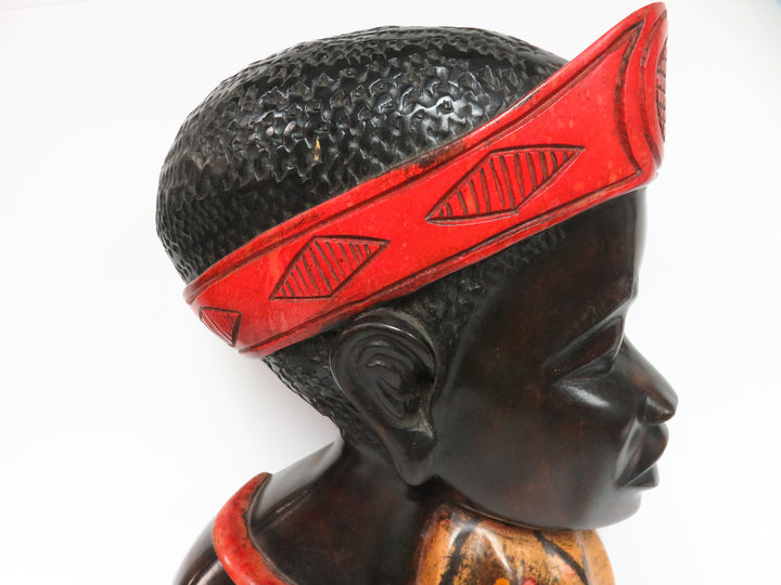 Hand Carved African King Sculpture
