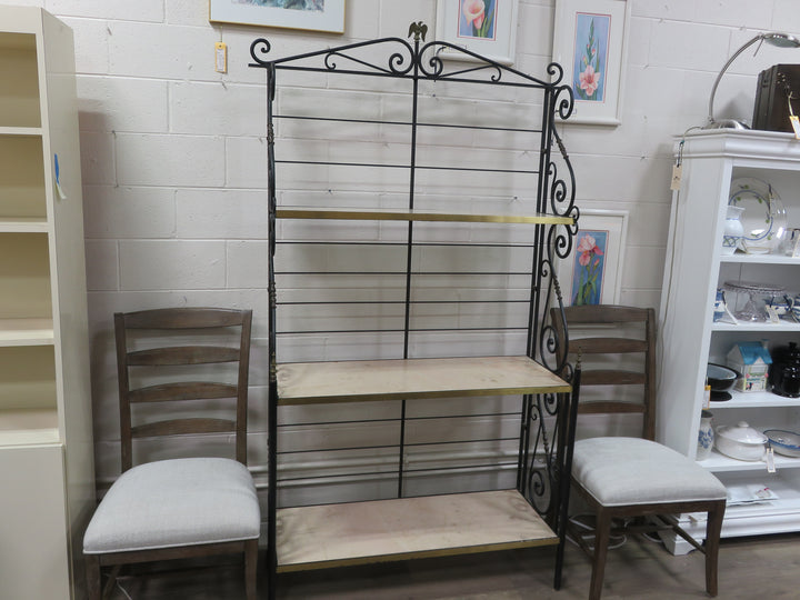 Black Scrolled Metal Baker's Rack