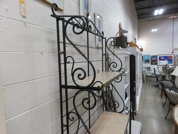 Black Scrolled Metal Baker's Rack