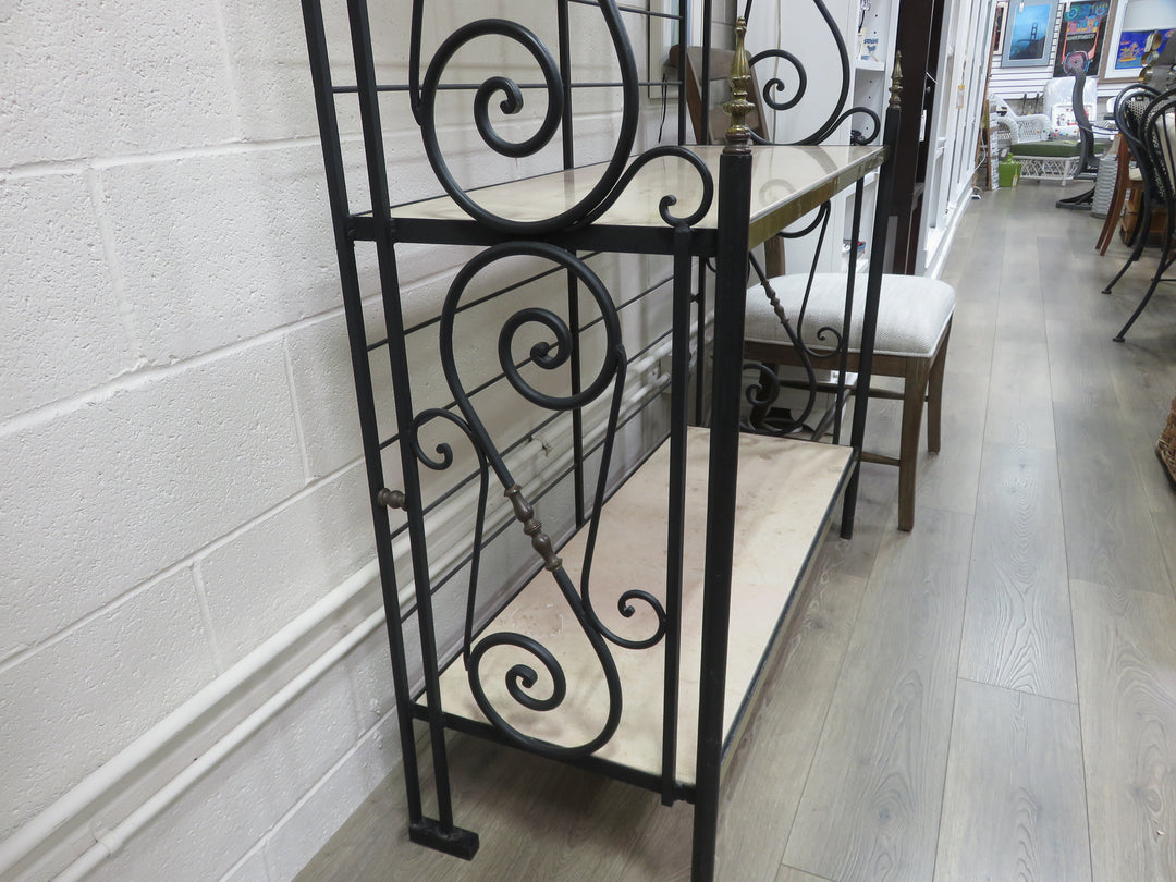Black Scrolled Metal Baker's Rack