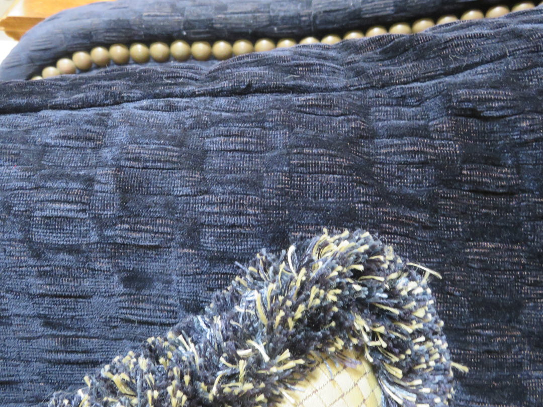 Navy Textured Chenille Sofa
