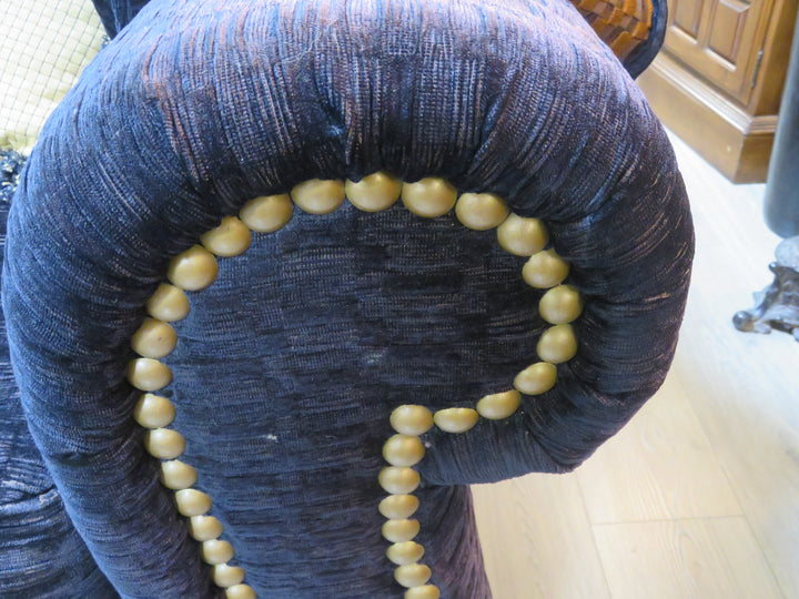 Navy Textured Chenille Sofa