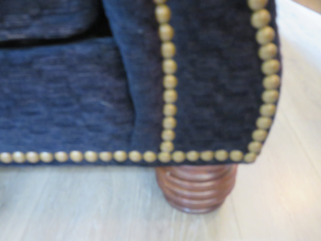 Navy Textured Chenille Sofa