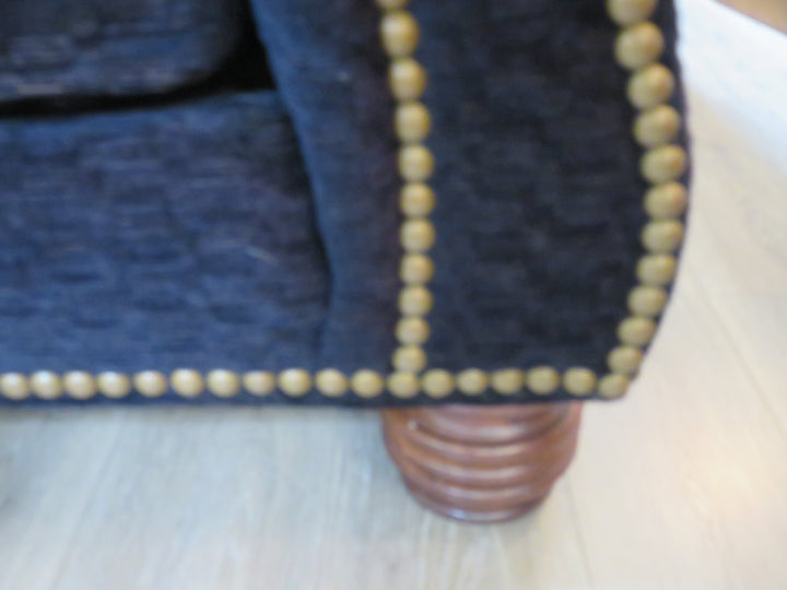 Navy Textured Chenille Sofa