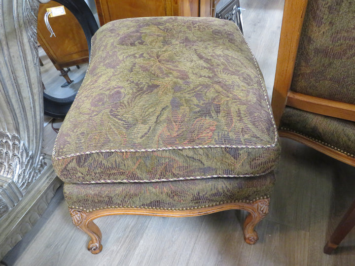 Floral Bergere Arm Chair & Ottoman