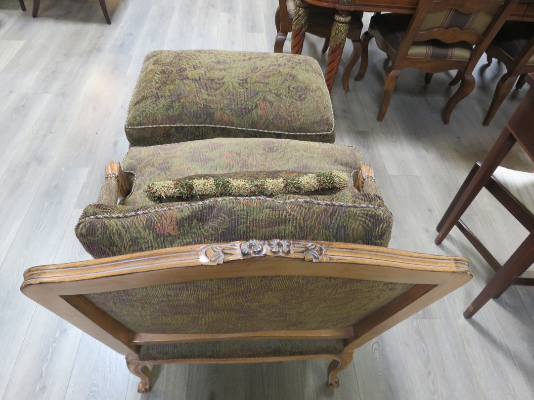 Floral Bergere Arm Chair & Ottoman