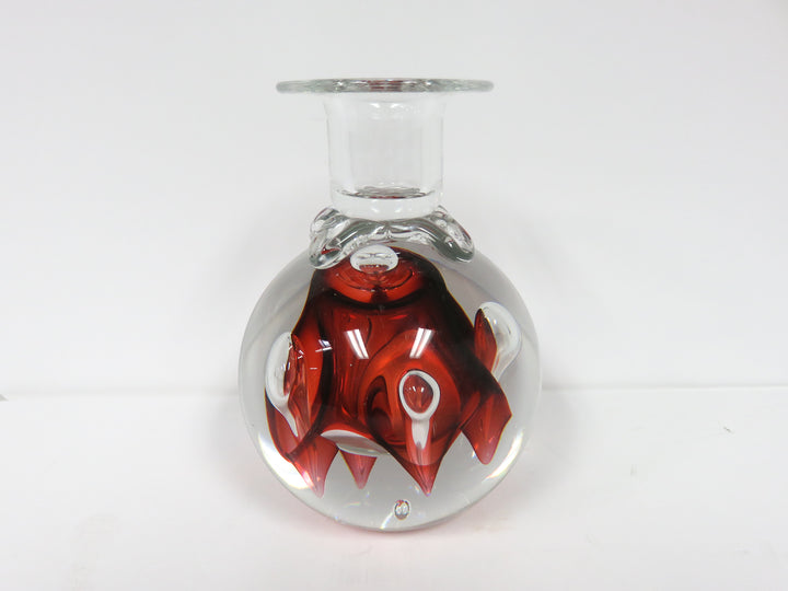 Signed Art Glass Candleholder