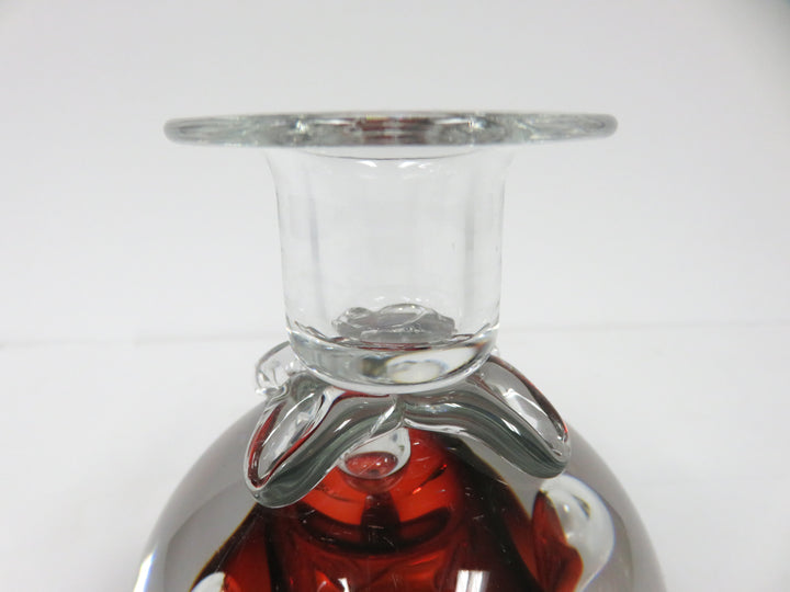 Signed Art Glass Candleholder