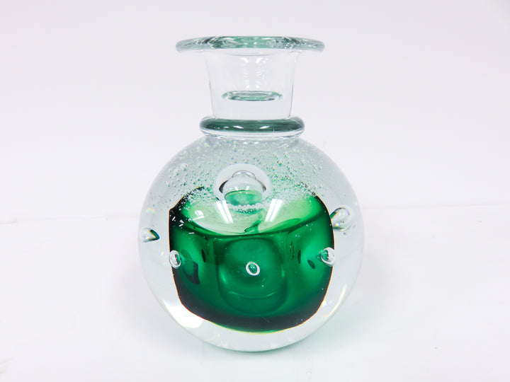 Signed Art Glass Candleholder