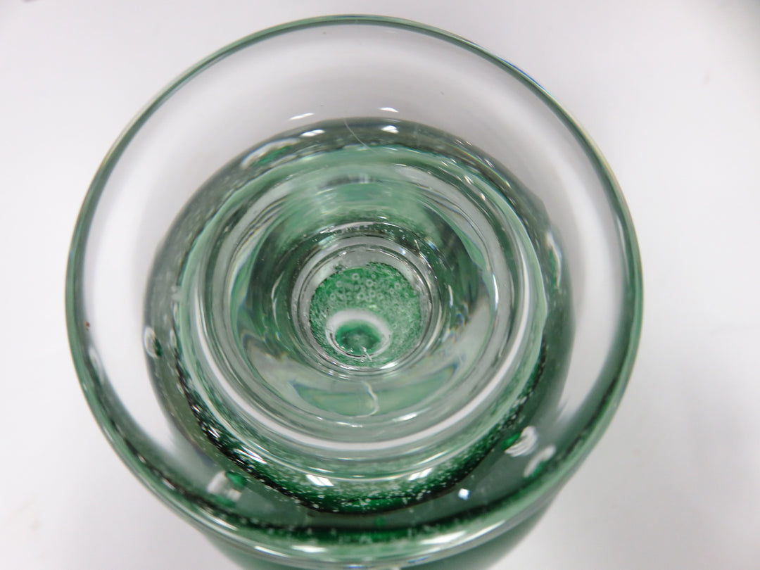 Signed Art Glass Candleholder