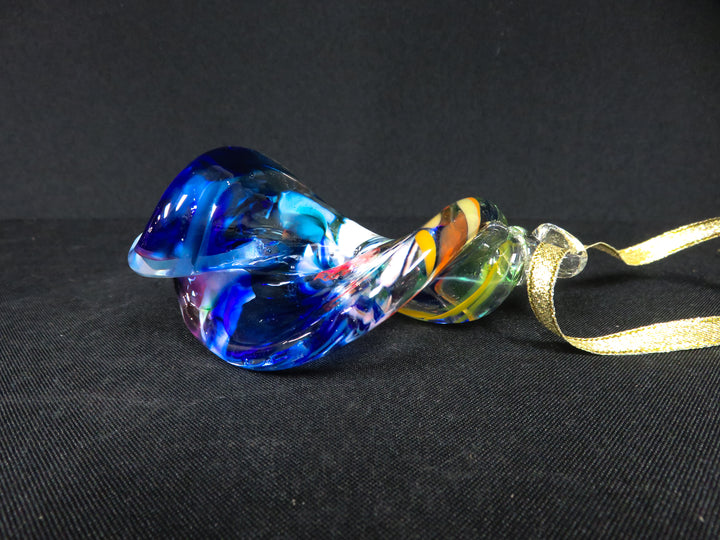 Art Glass Twisted Ornament