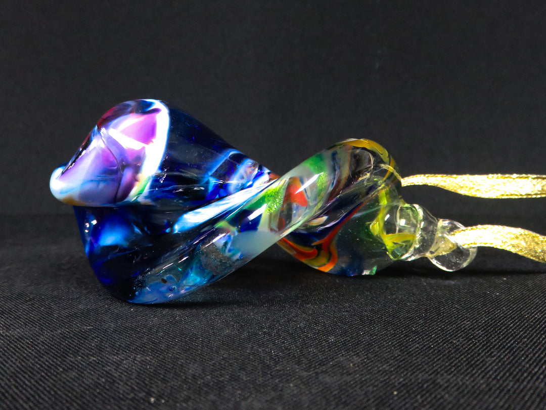 Art Glass Twisted Ornament