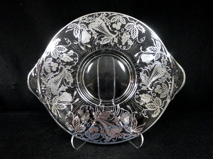 Sterling Overlay Glass Platter