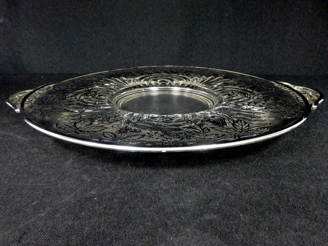 Sterling Overlay Glass Platter