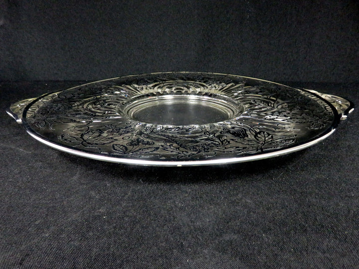 Sterling Overlay Glass Platter