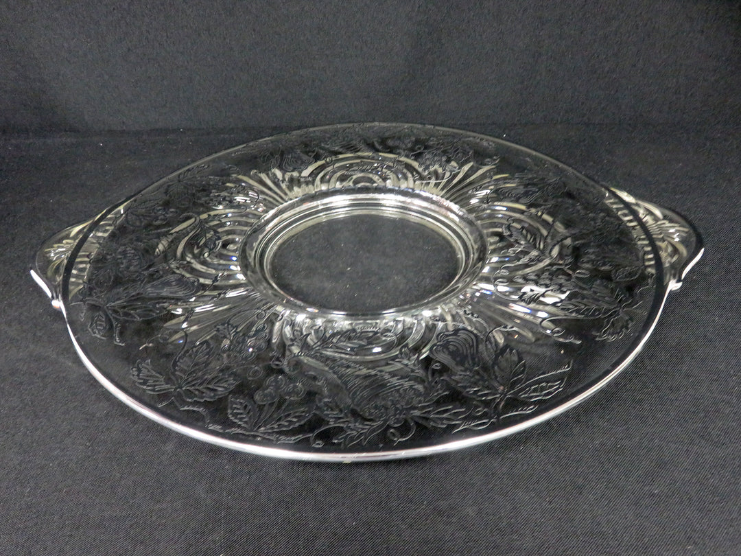 Sterling Overlay Glass Platter