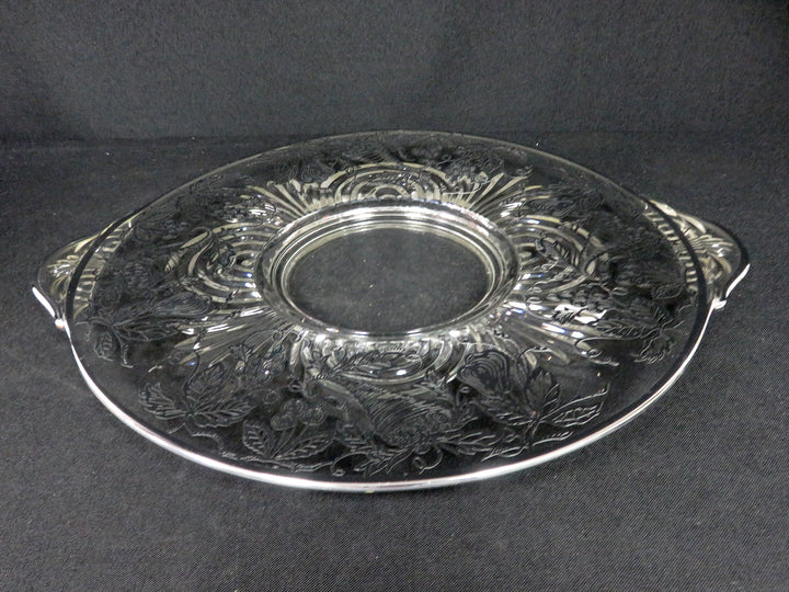 Sterling Overlay Glass Platter