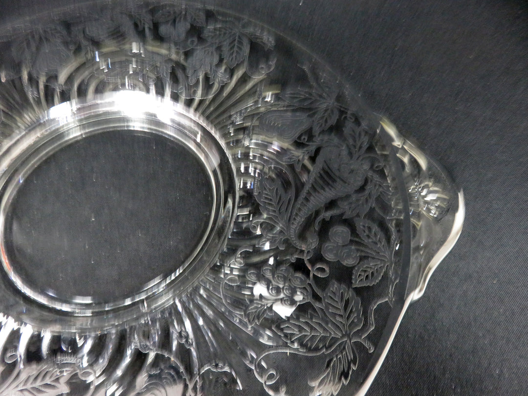 Sterling Overlay Glass Platter