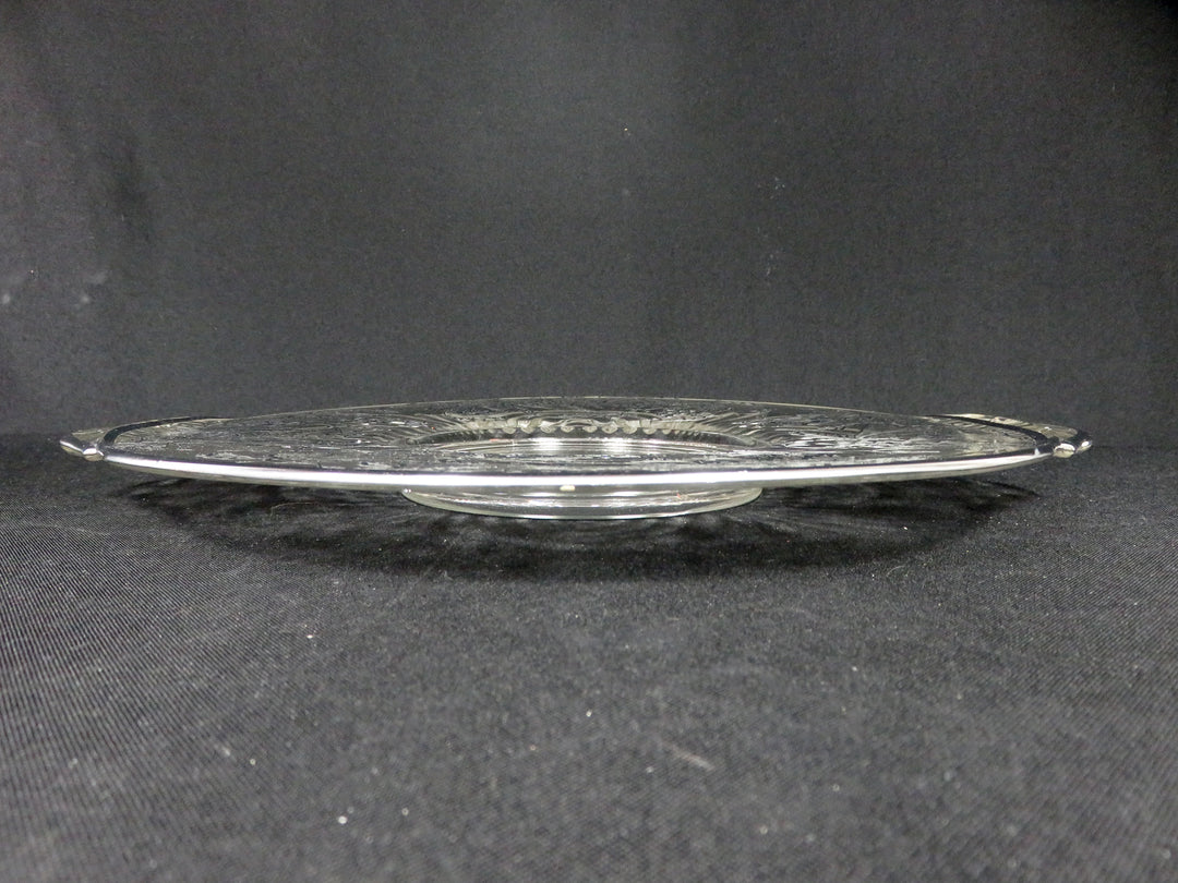 Sterling Overlay Glass Platter