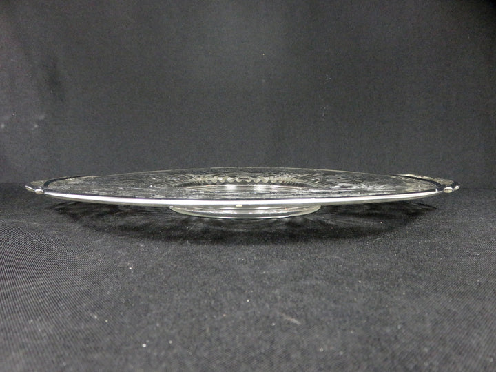 Sterling Overlay Glass Platter