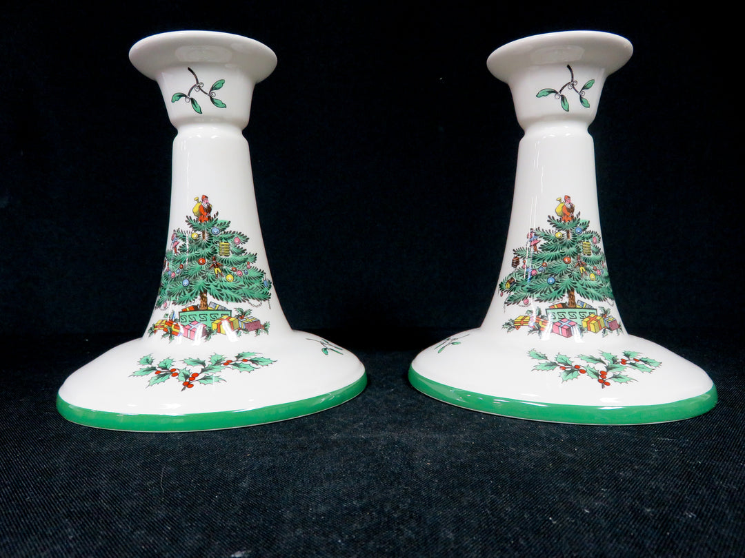 Spode Christmas Candleholders