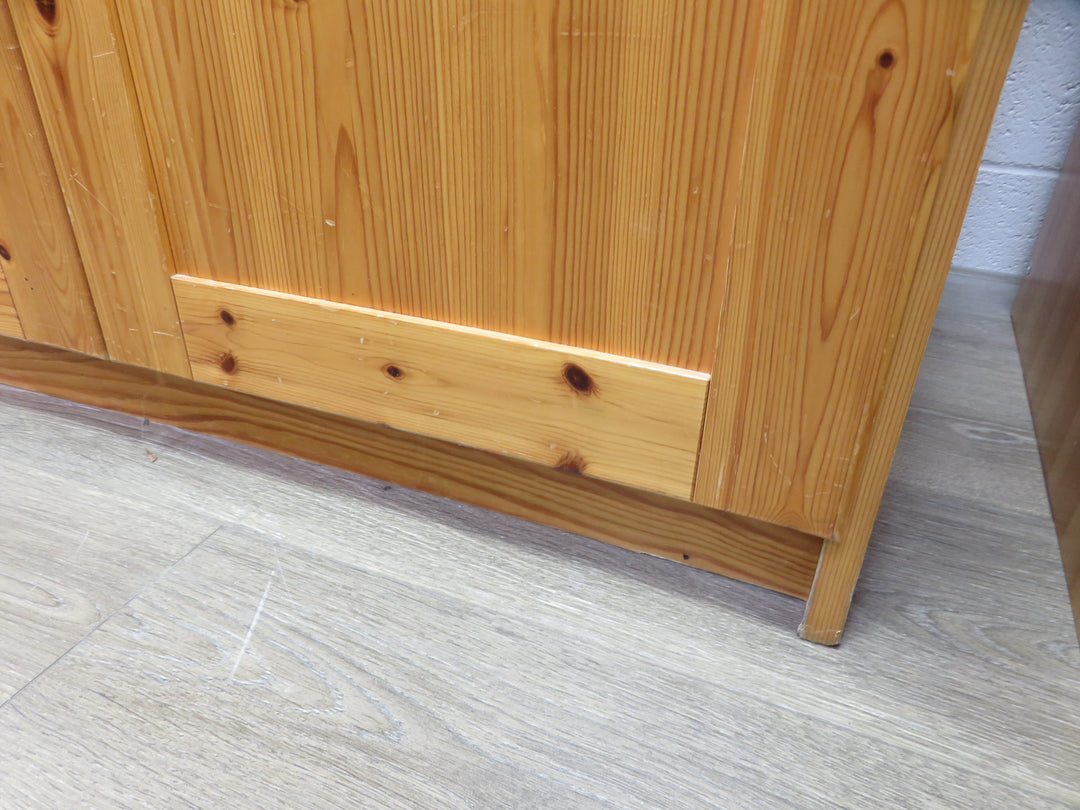 Knotty Pine Bookcase on Left