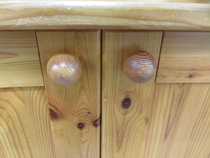 Knotty Pine Bookcase on Left