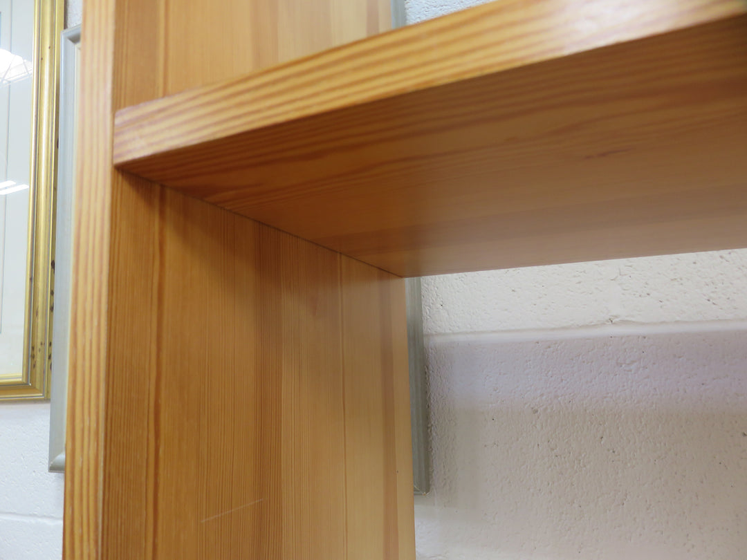 Knotty Pine Bookcase on Left