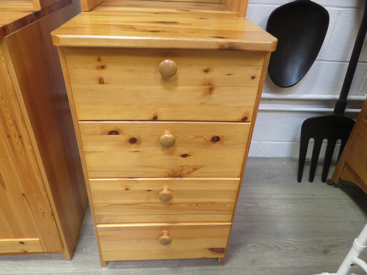 Knotty Pine Bookcase on Right