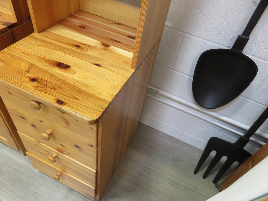 Knotty Pine Bookcase on Right