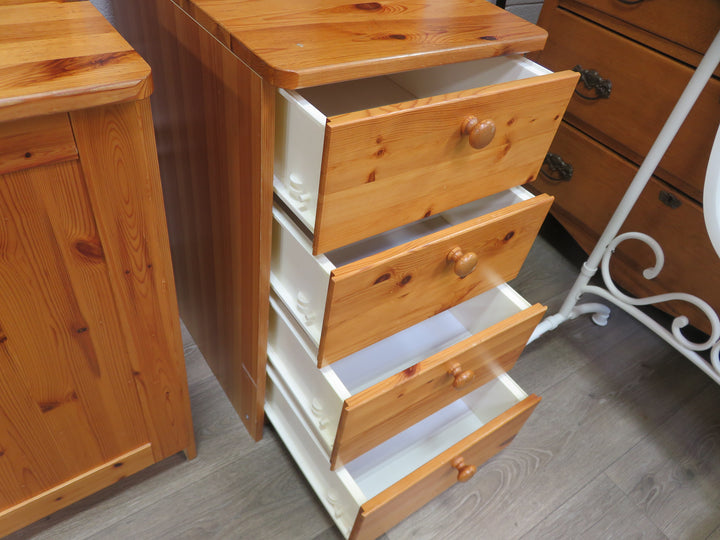 Knotty Pine Bookcase on Right