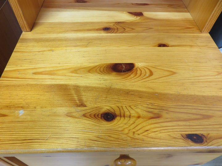 Knotty Pine Bookcase on Right