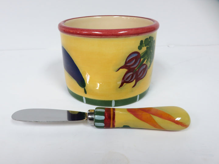 Crock and Serving Knife